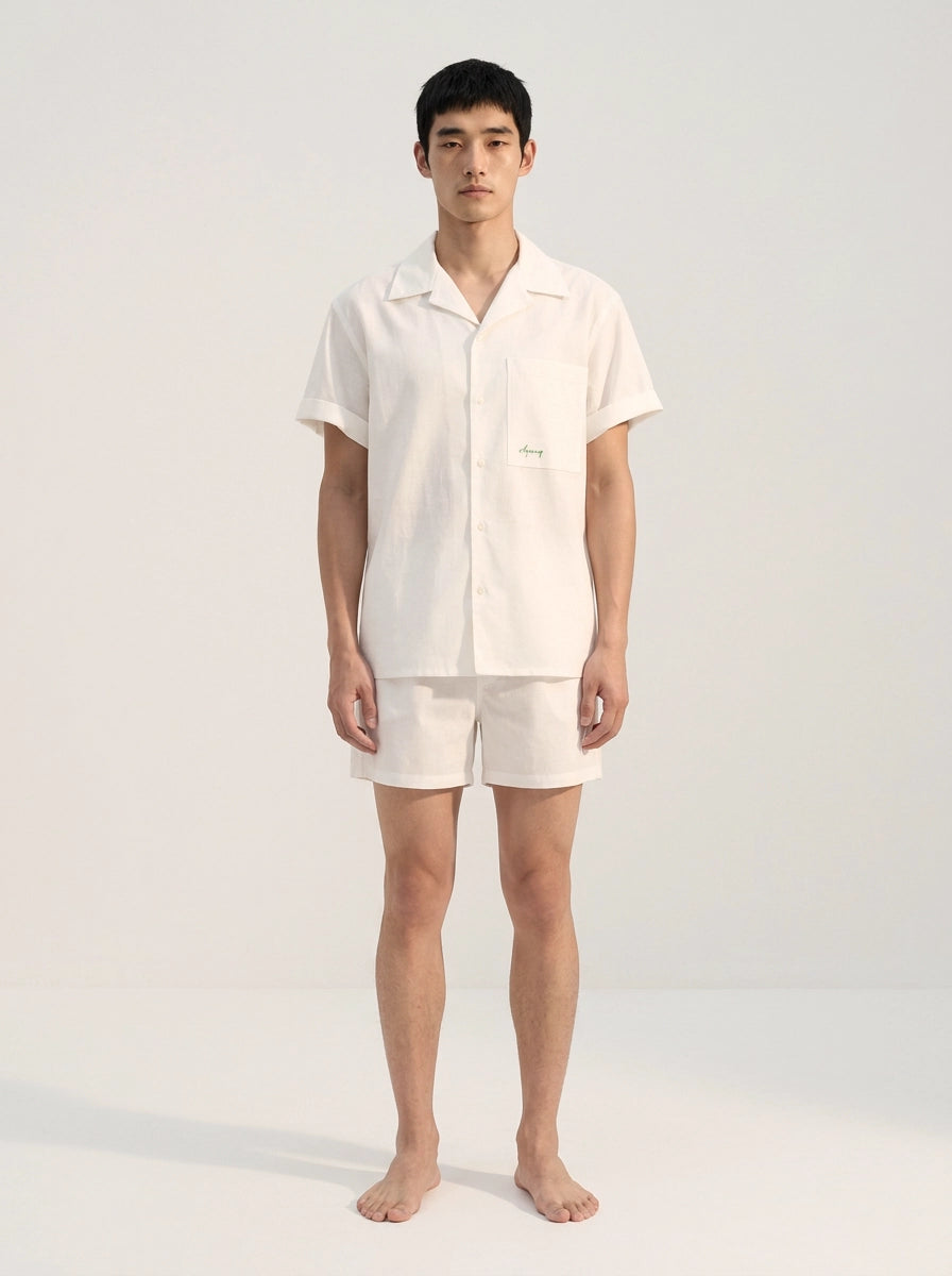 White Cotton Linen Shirt