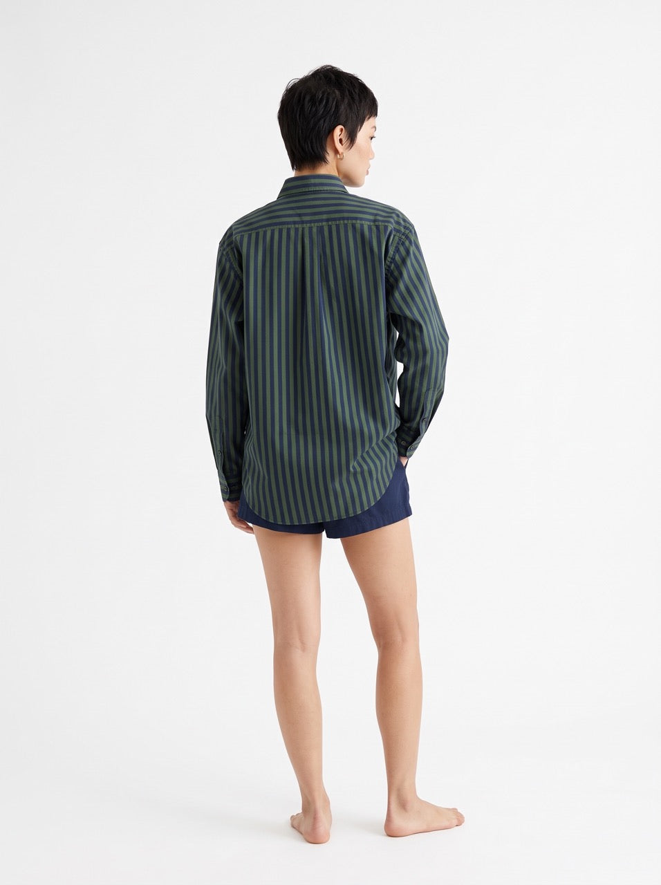 Cotton Stripe Button-Down Shirt