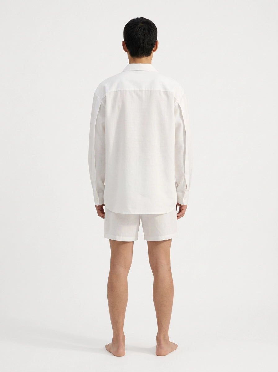 White Cotton Linen Shirt