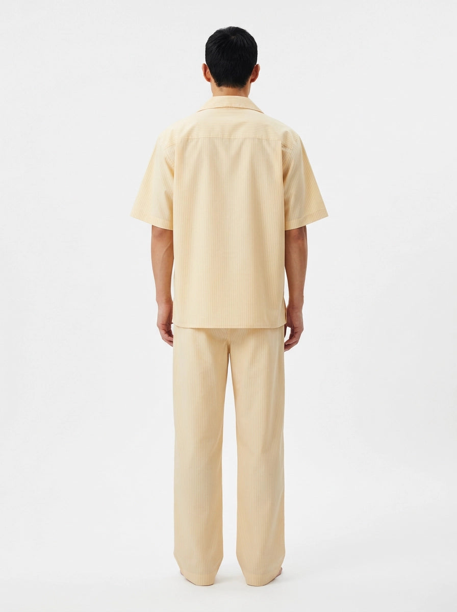 Beige Pinstripe Cotton Shirt