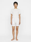 White Cotton Linen Shorts