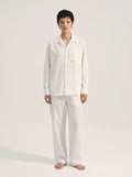 White & Light Blue Striped Cotton Shirt