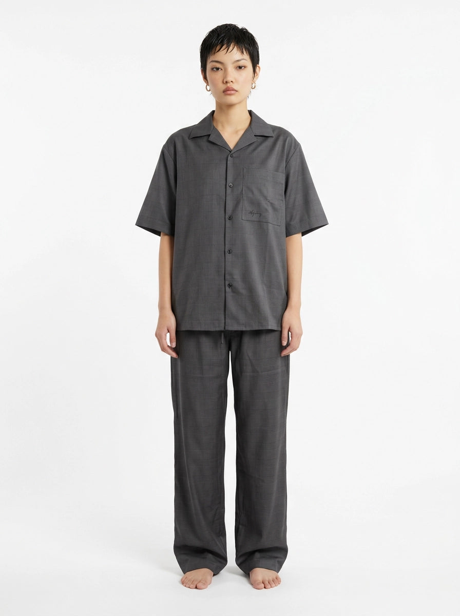 Charcoal Houndstooth Cotton Shirt