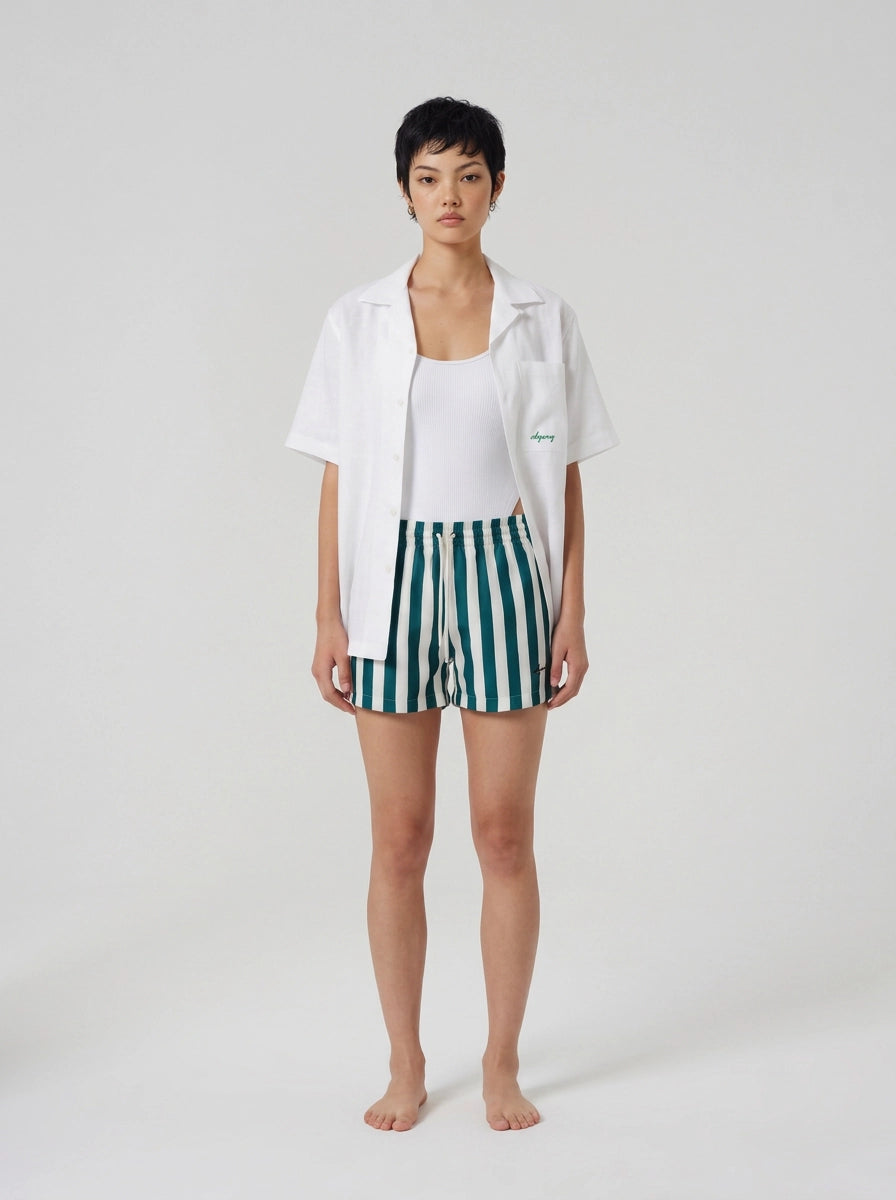 Emerald Stripe Swim Shorts