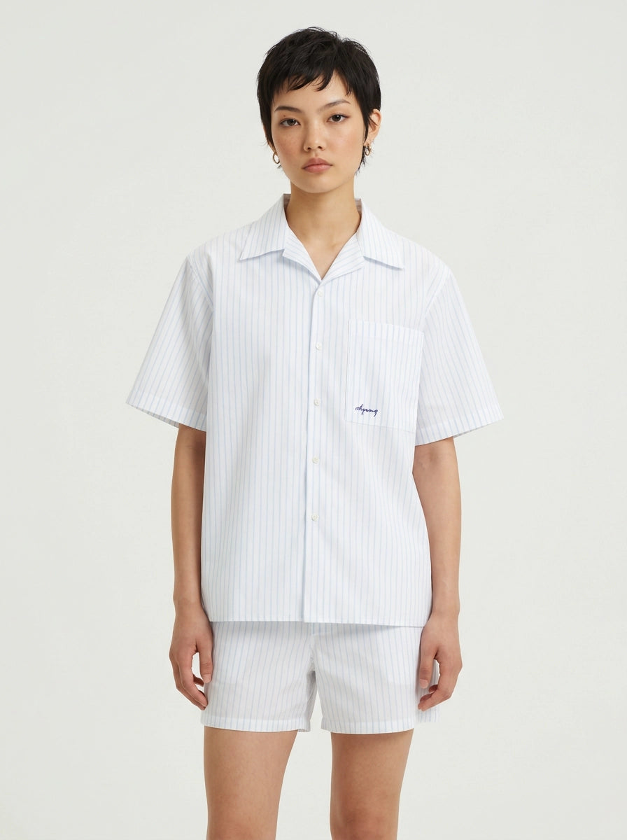 Blue Sky Stripe Cotton Shirt