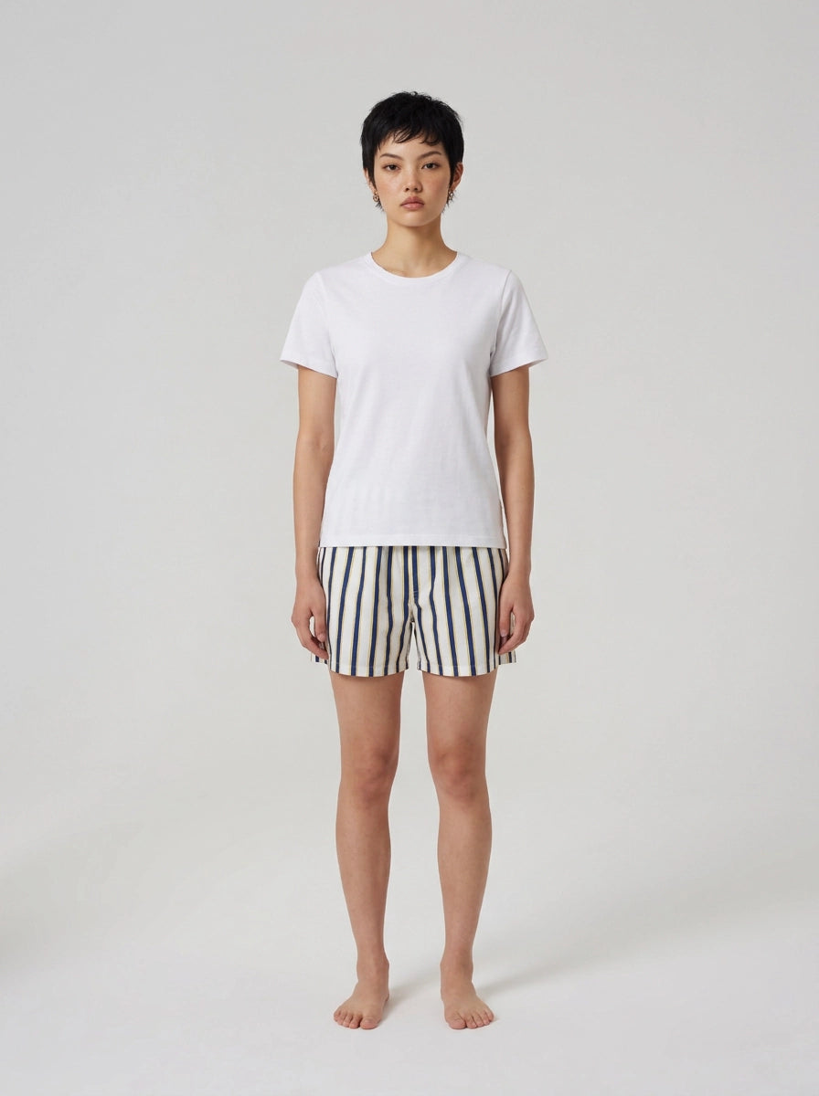 Navy & Yellow Stripe Cotton Boxer Shorts