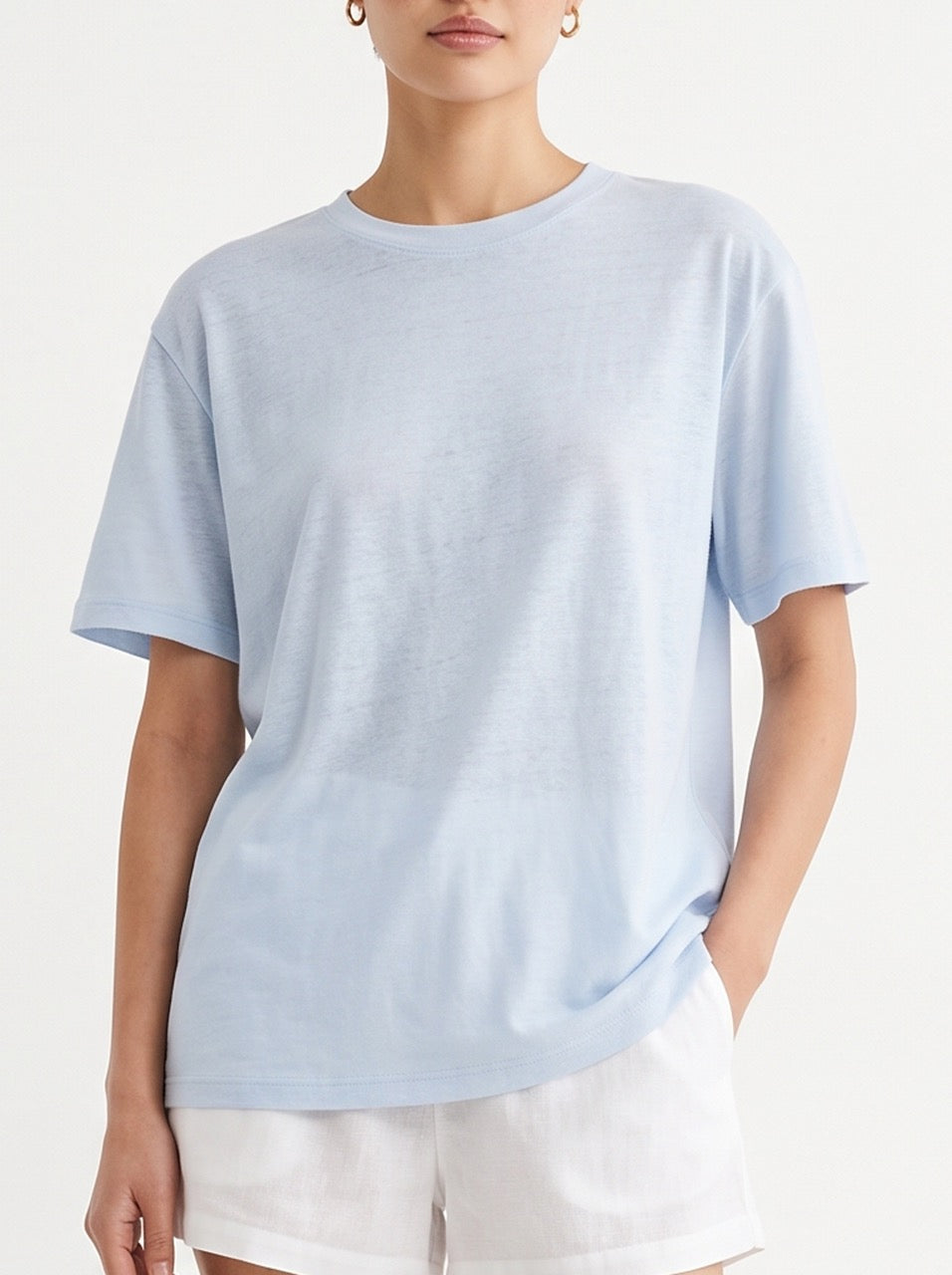 Snow Cotton Short Sleeve T-Shirt – Sky Blue