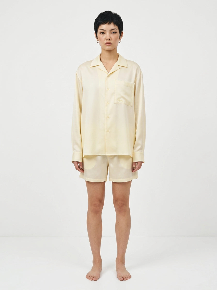 Butter Yellow Cashmere Silk Shirt