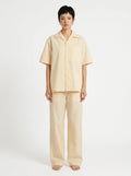 Beige Pinstripe Cotton Shirt