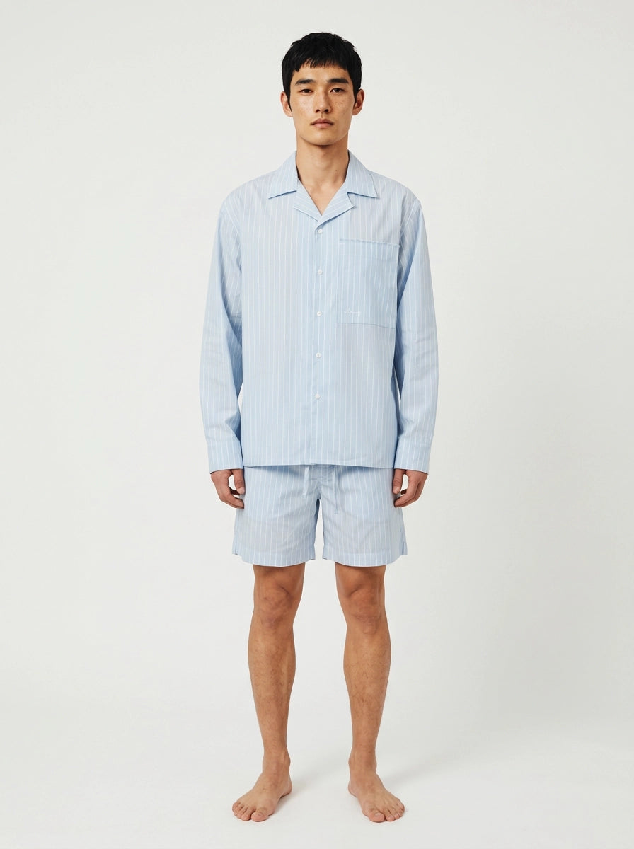 Sky Blue Stripe Cotton Shirt