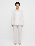 White & Red Fine Stripe Cotton Shirt