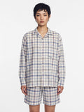 Blue & Beige Plaid Cotton Shirt