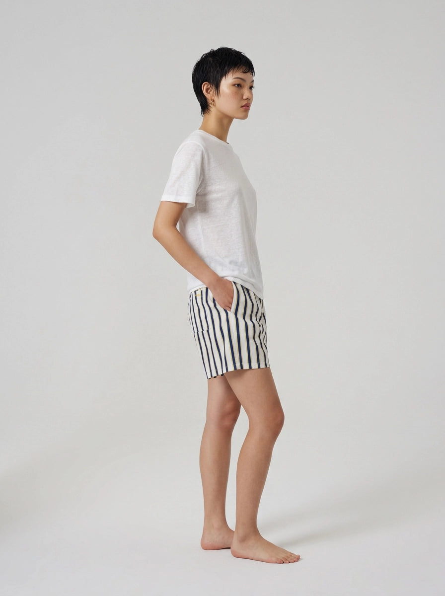 Navy & Yellow Stripe Cotton Boxer Shorts