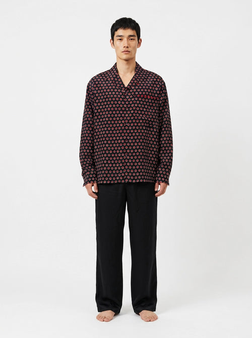 Black & Red Dot Silk Shirt