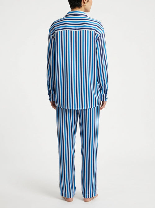 Blue Stripe Silk Shirt