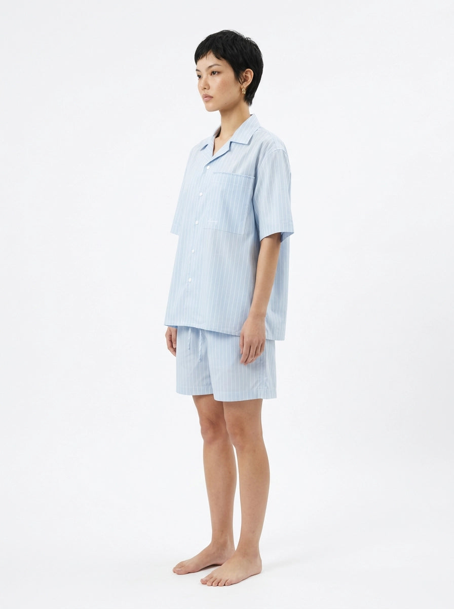 Sky Blue Stripe Cotton Shirt