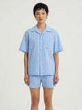 Sky Blue Tencel Stripe Cotton Shirt