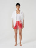 Red Stripe Swim Shorts