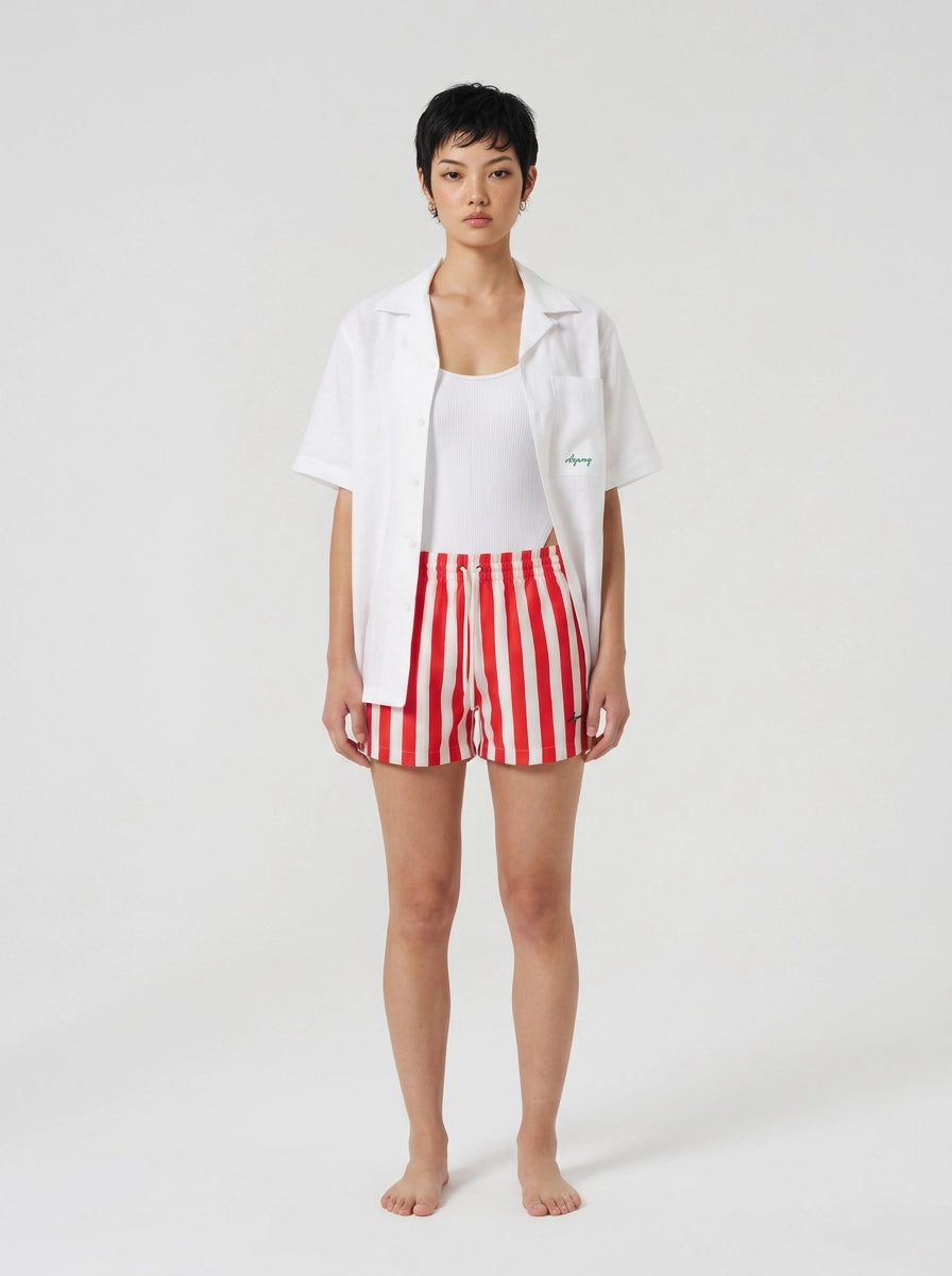 Red Stripe Swim Shorts