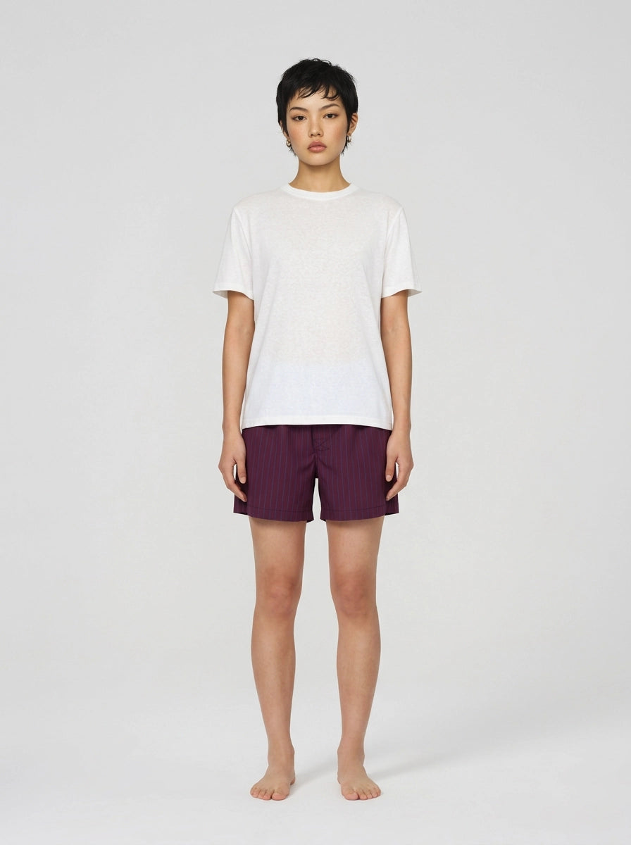 Wine Stripe Cotton Boxer Shorts