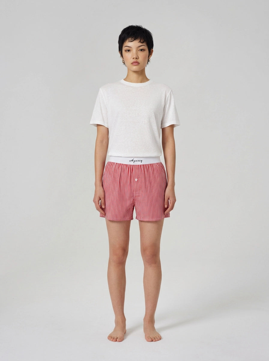 Red Stripe Cotton Boxers