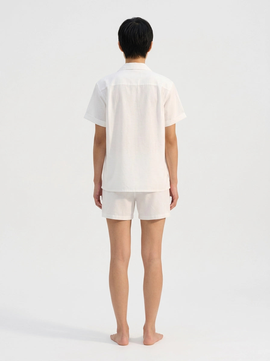 White Cotton Linen Shirt