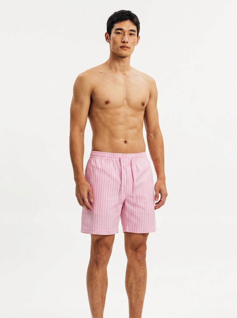 Pink Stripe Cotton Shorts