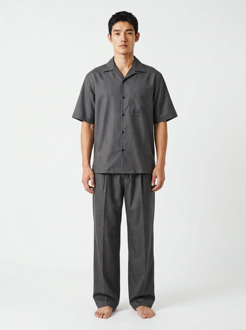 Charcoal Houndstooth Cotton Shirt