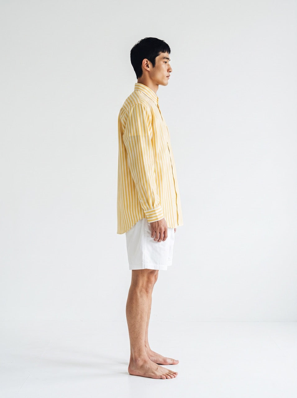 Yellow Stripe Yarn-Dyed Cotton Button-Down Shirt