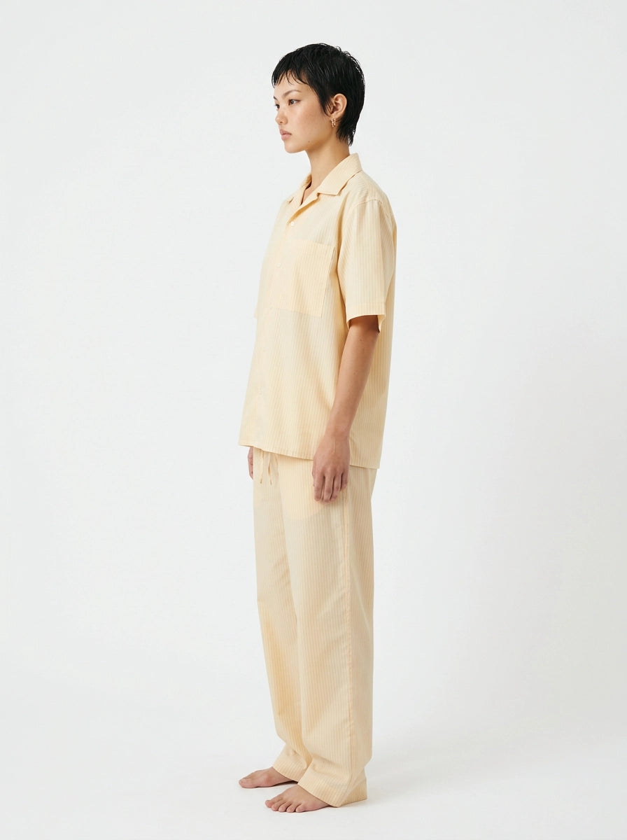 Beige Pinstripe Cotton Shirt