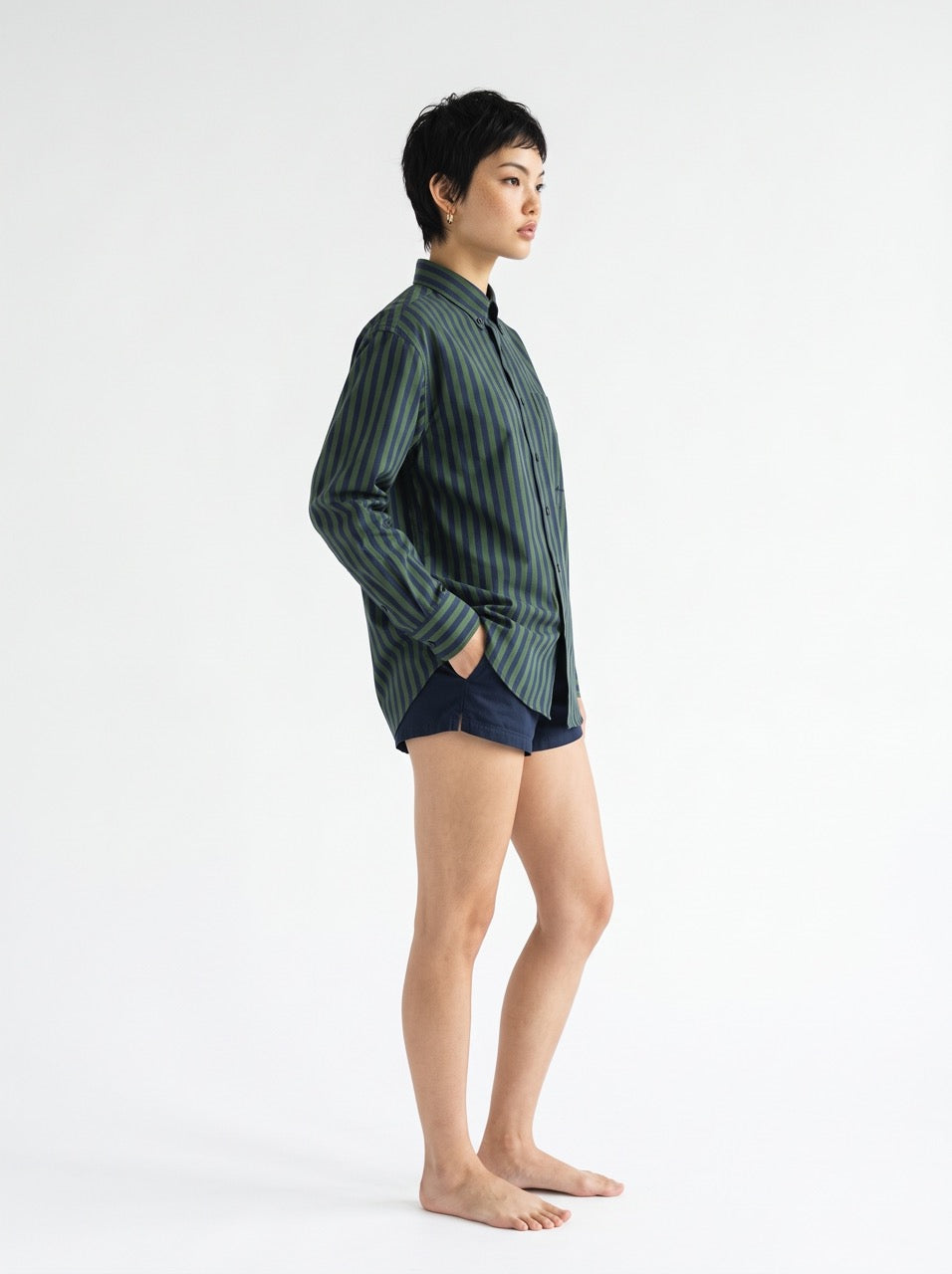 Cotton Stripe Button-Down Shirt