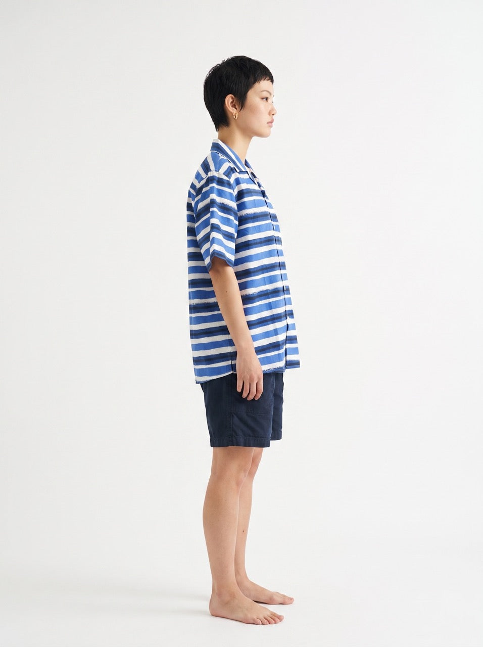 Printed Cotton Cuban Collar Shirt