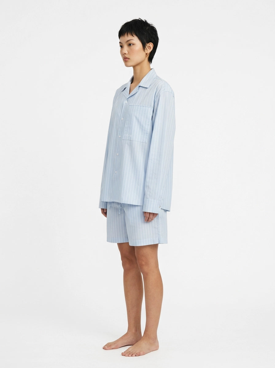 Sky Blue Stripe Cotton Shirt
