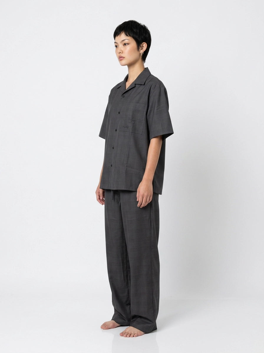 Charcoal Houndstooth Cotton Shirt