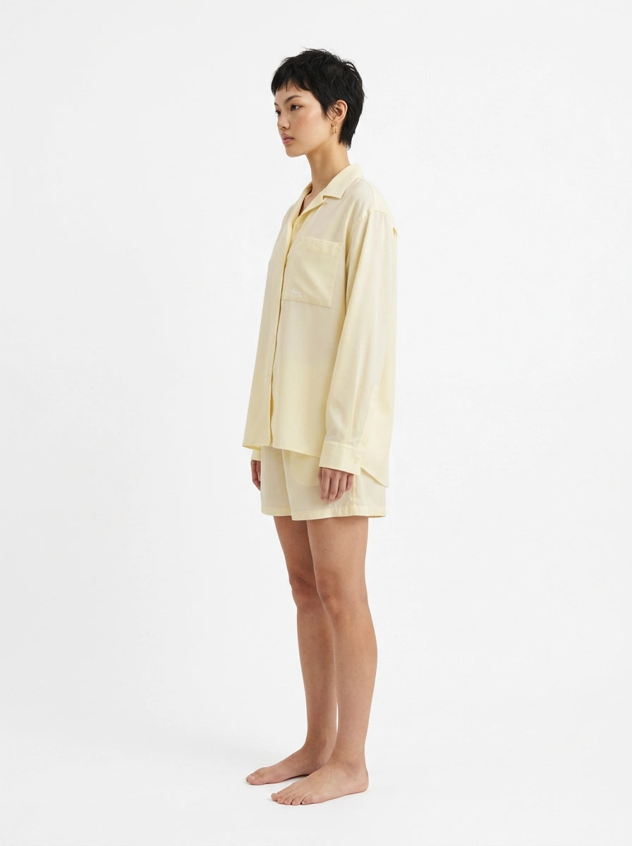 Butter Yellow Cashmere Silk Shirt