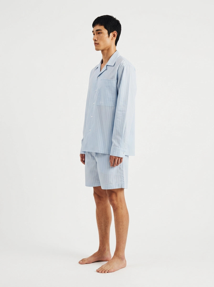 Sky Blue Stripe Cotton Shirt