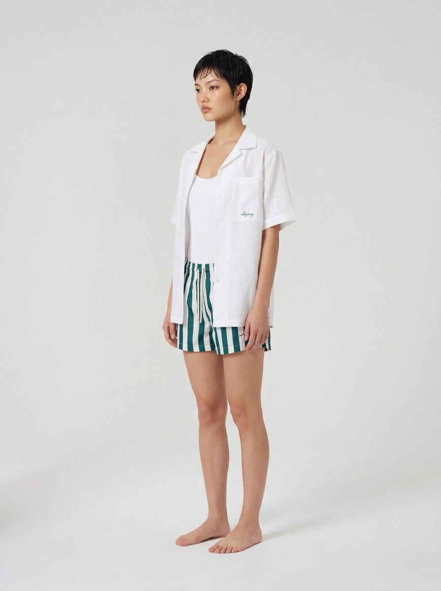 Emerald Stripe Swim Shorts