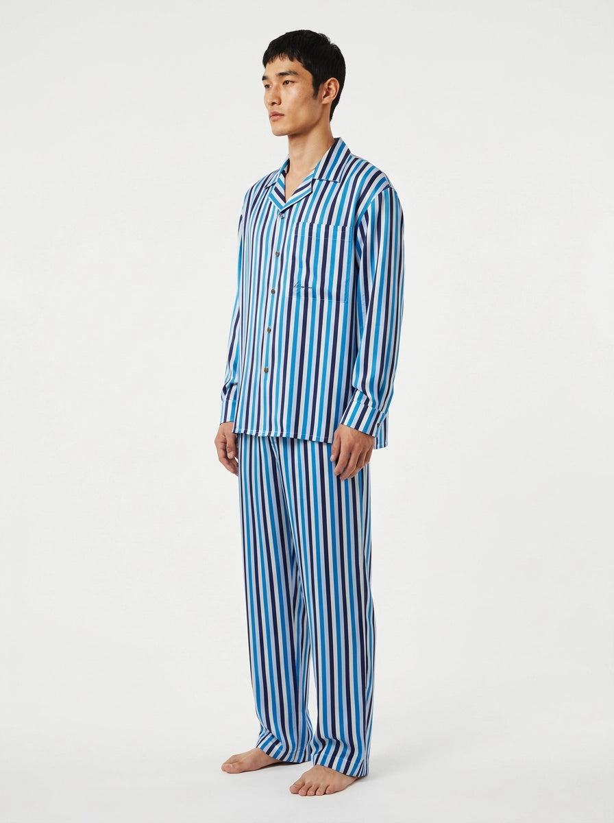 Blue Stripe Silk Shirt