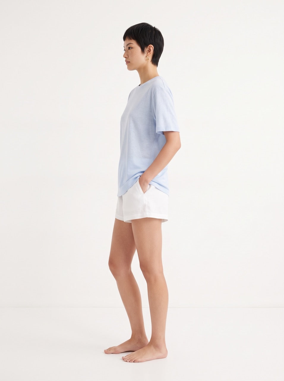 Snow Cotton Short Sleeve T-Shirt – Sky Blue