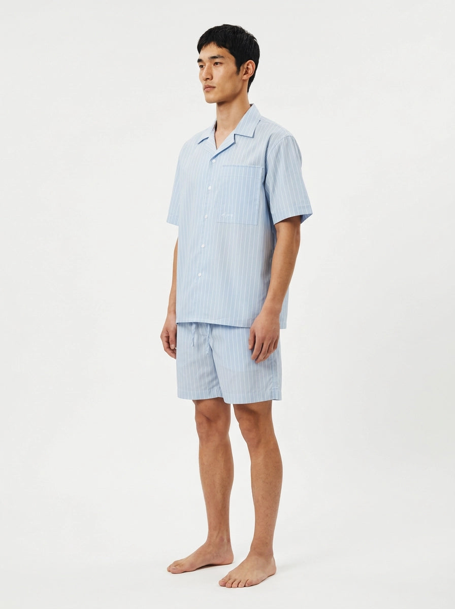 Sky Blue Stripe Cotton Shirt