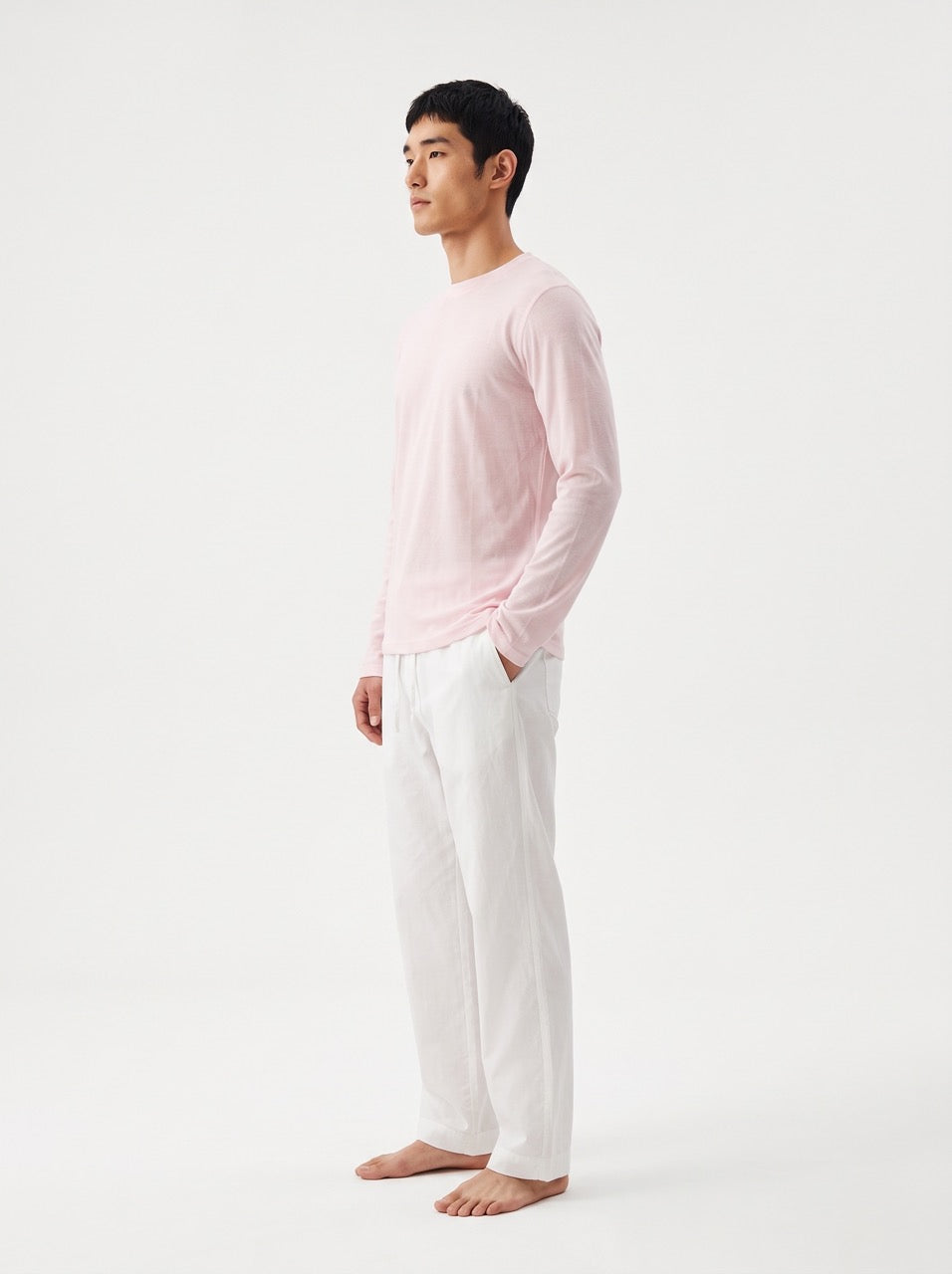 Snow Cotton Long Sleeve T-Shirt – Soft Pink