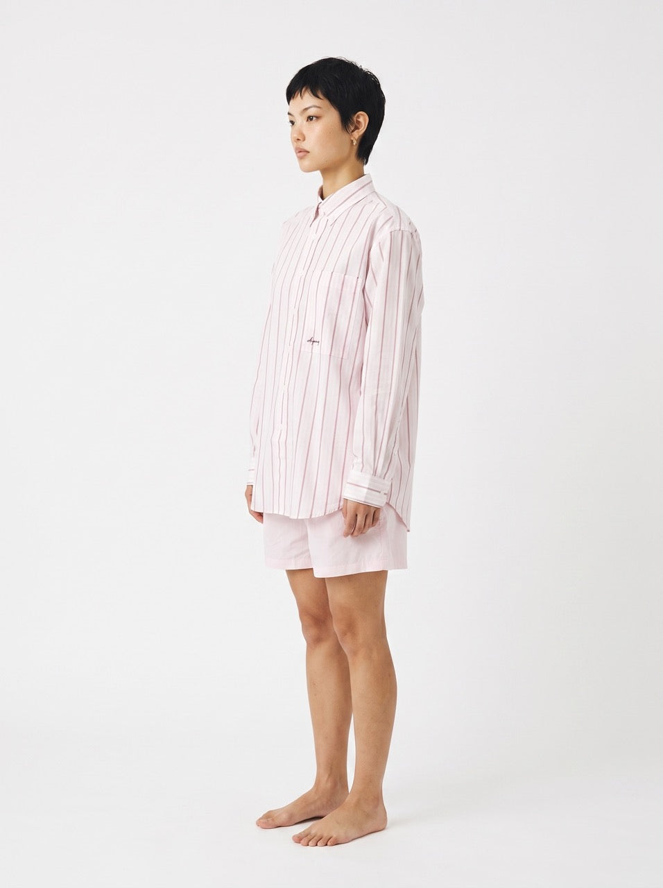Pink Stripe Yarn-Dyed Cotton Button-Down Shirt