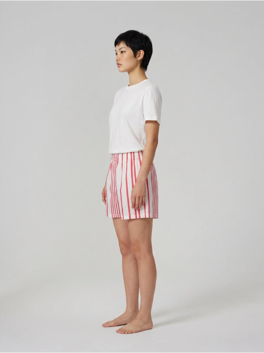 Red Stripe Cotton Boxer Shorts
