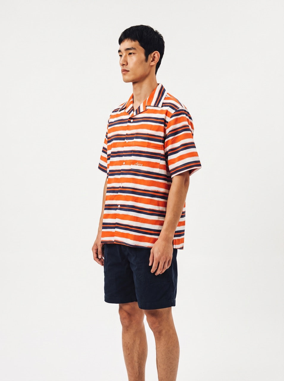 Printed Cotton Cuban Collar Shirt