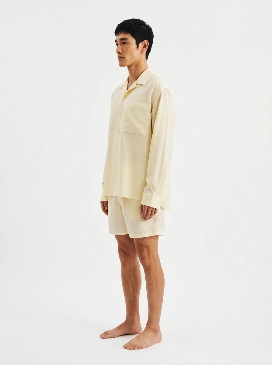 Butter Yellow Cashmere Silk Shirt