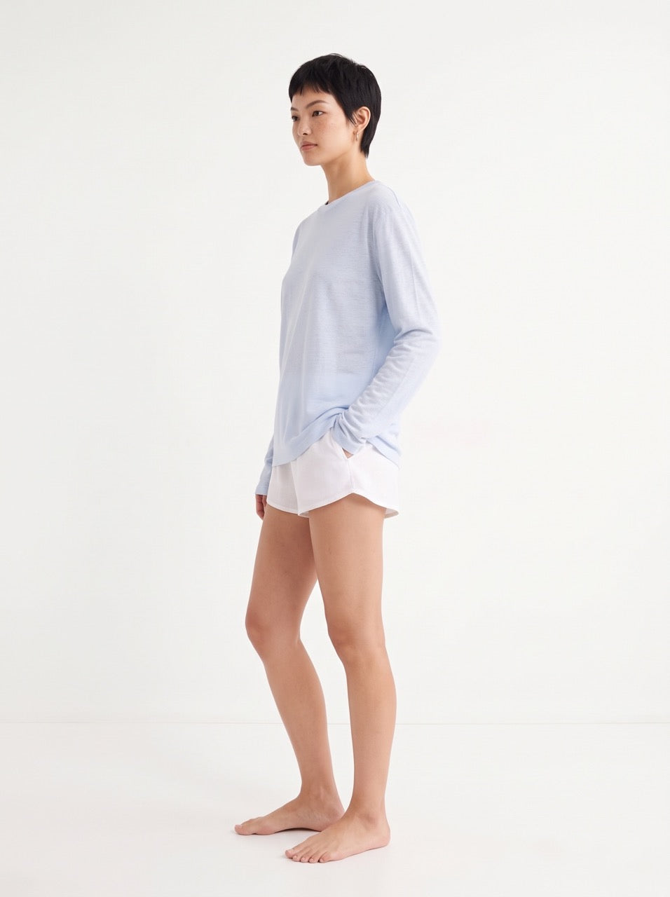 Snow Cotton Long Sleeve T-Shirt – Sky Blue