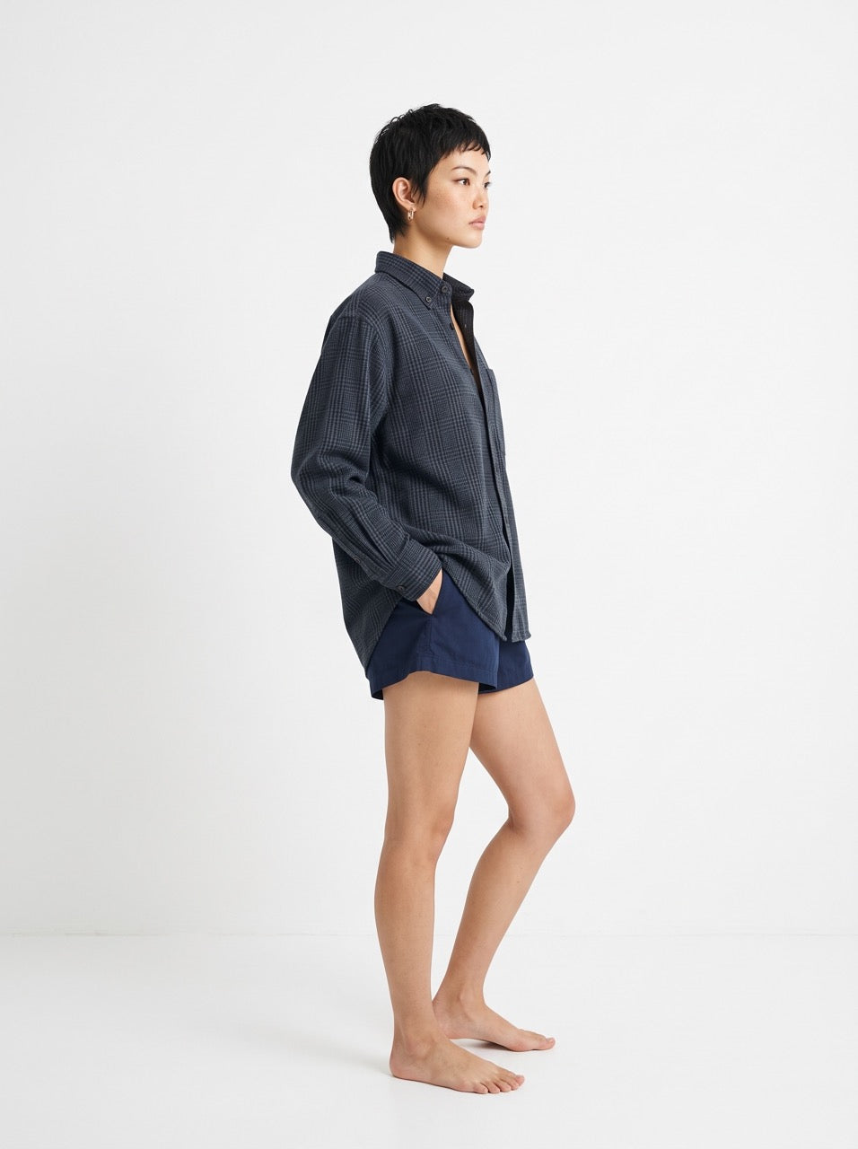 Heavyweight Cotton Glen Check Button-Down Shirt