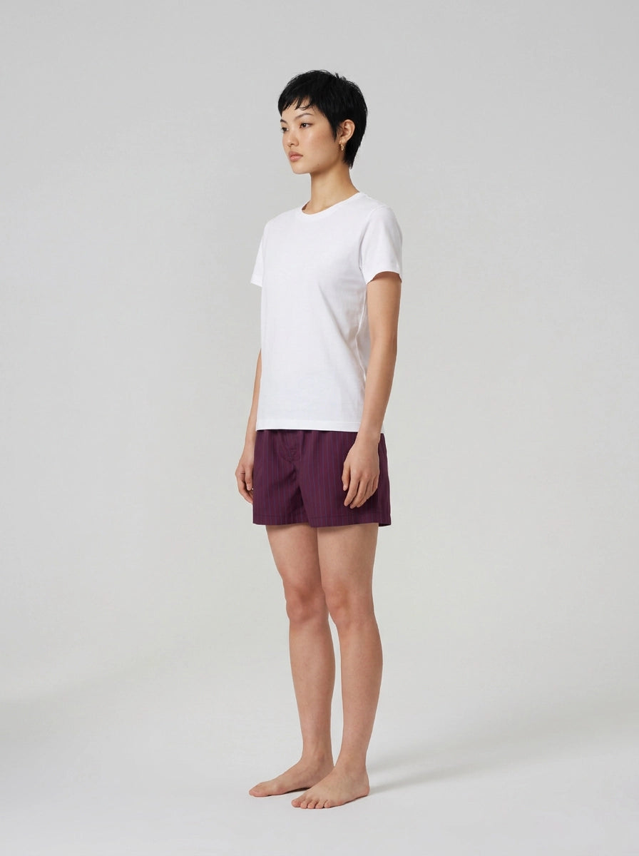 Wine Stripe Cotton Boxer Shorts