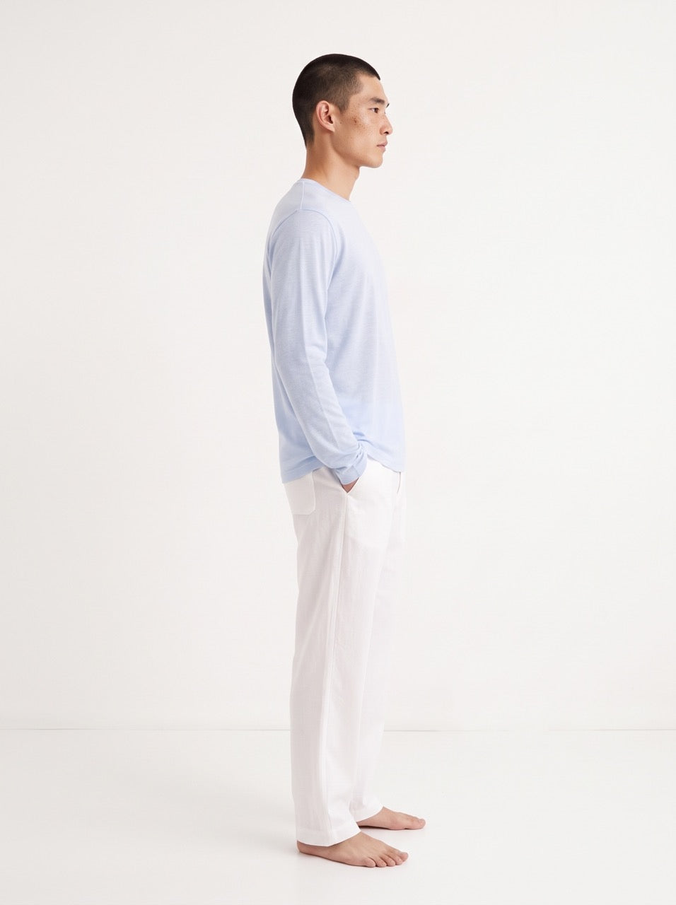 Snow Cotton Long Sleeve T-Shirt – Sky Blue