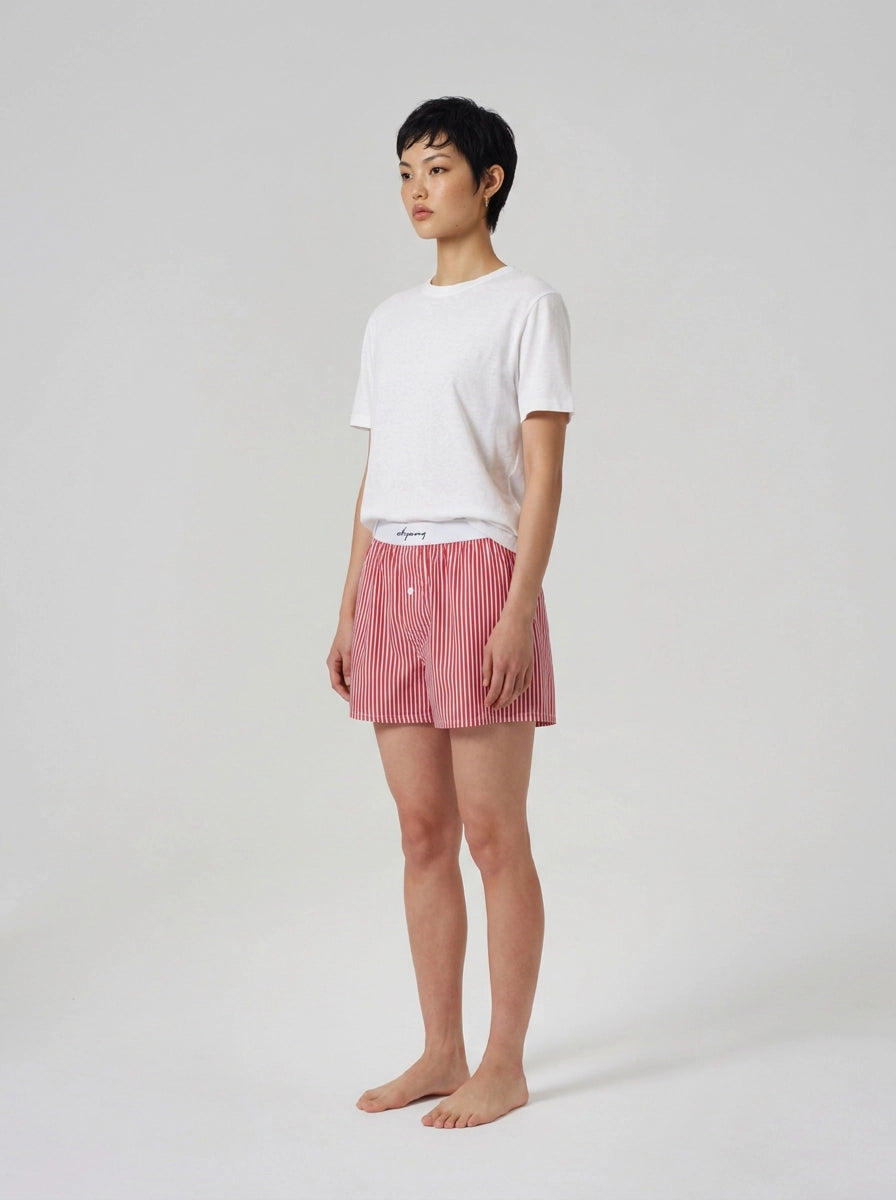 Red Stripe Cotton Boxers